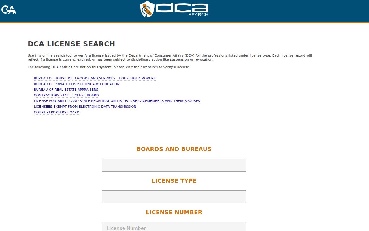 Inglewood people search through California professional license records