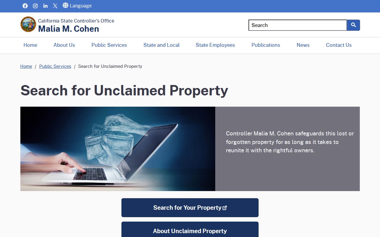 Inglewood public records resource for California unclaimed property searches